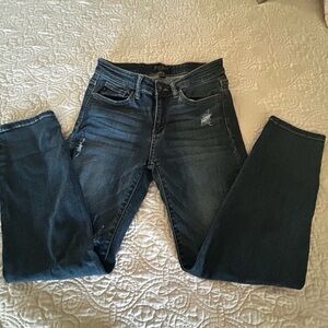 Judy Blue Mid-Rise Ankle Jeans in Dark Blue Size 5/27